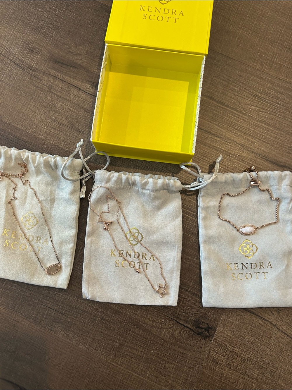 Kendra Scott Rose Gold Three-Piece Necklace & Bracelet Lot